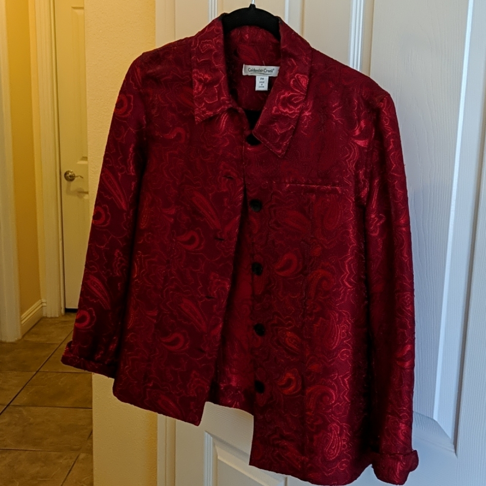 Coldwater Creek Paisley Embroidered Jacket
